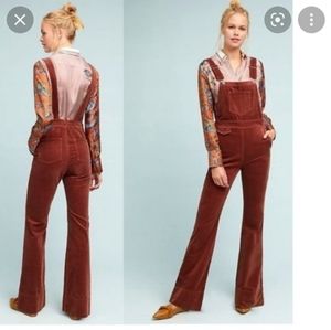 Anthropologie Women's Brown Corduroy Overalls